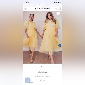 NWT JessaKae Juliette Dress in Yellow 3X